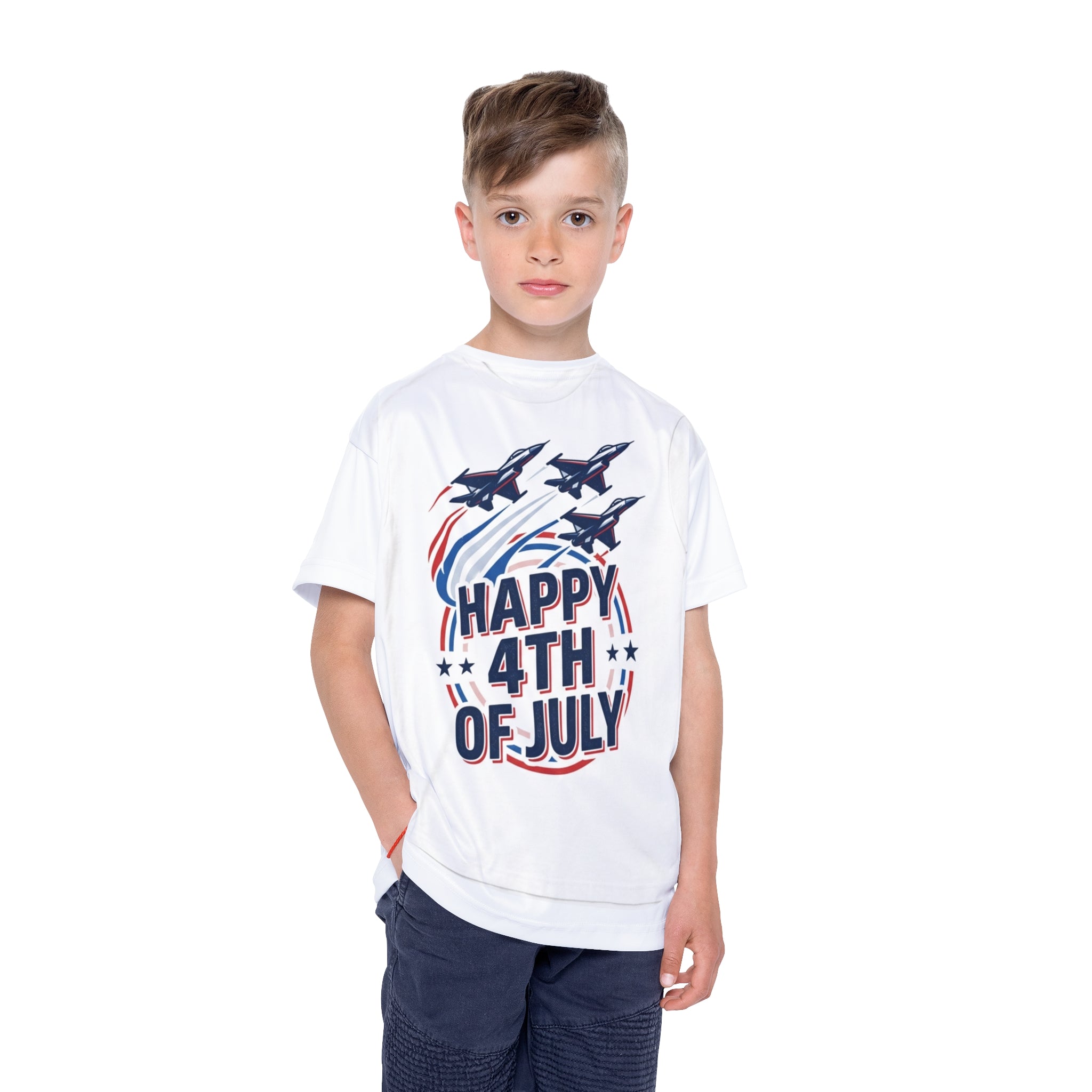 "Happy 4th of July" Patriotic Airshow Tee