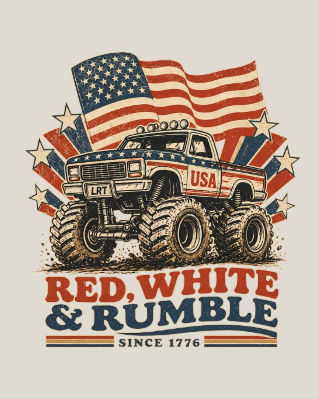 RED WHITE RUMBLE TEE